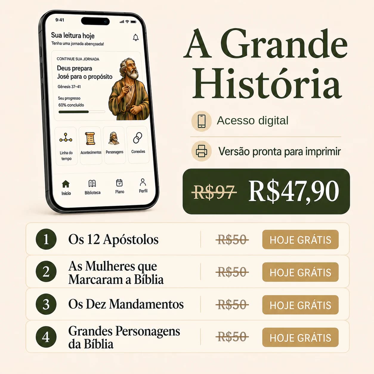 A Grande História em uso ao lado da Bíblia